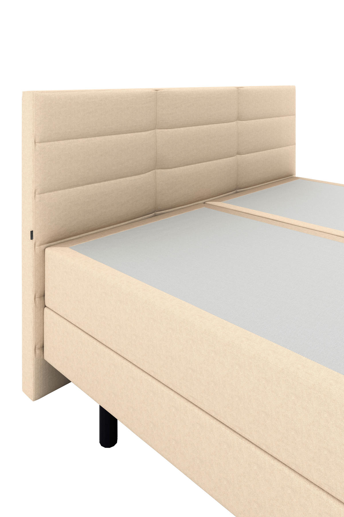 BOXSPRINGBETT 200/200 cm  in Beige  - Beige/Schwarz, KONVENTIONELL, Holzwerkstoff/Kunststoff (200/200cm) - Musterring