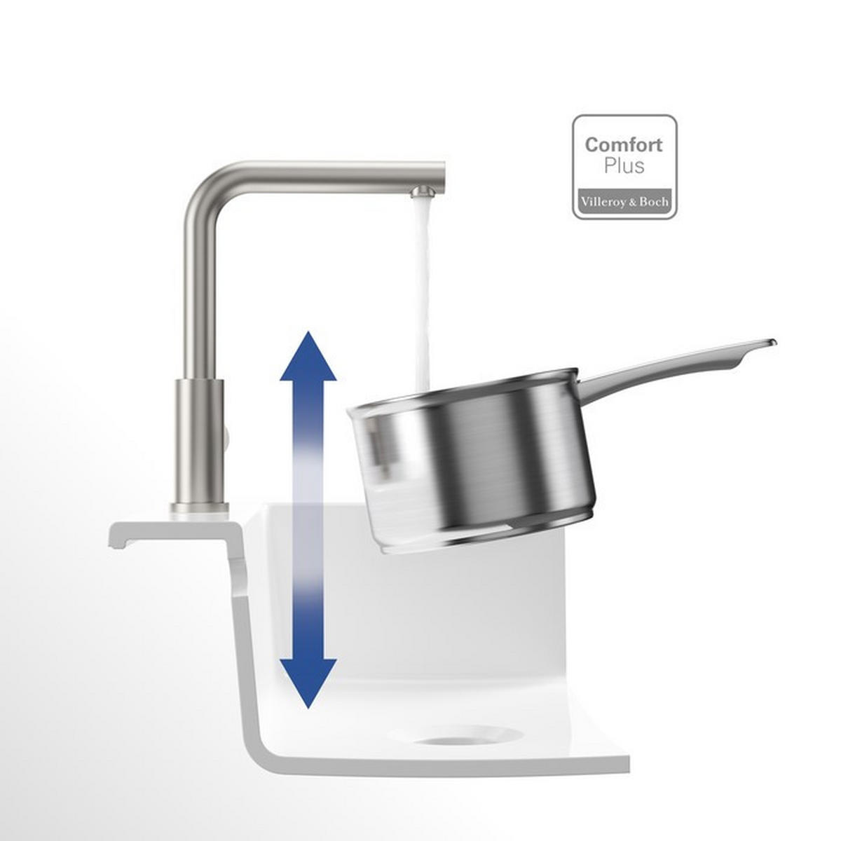 KÜCHENARMATUR 96680105  - Anthrazit, Basics, Metall (4,5/31,5/24,3cm) - Villeroy & Boch