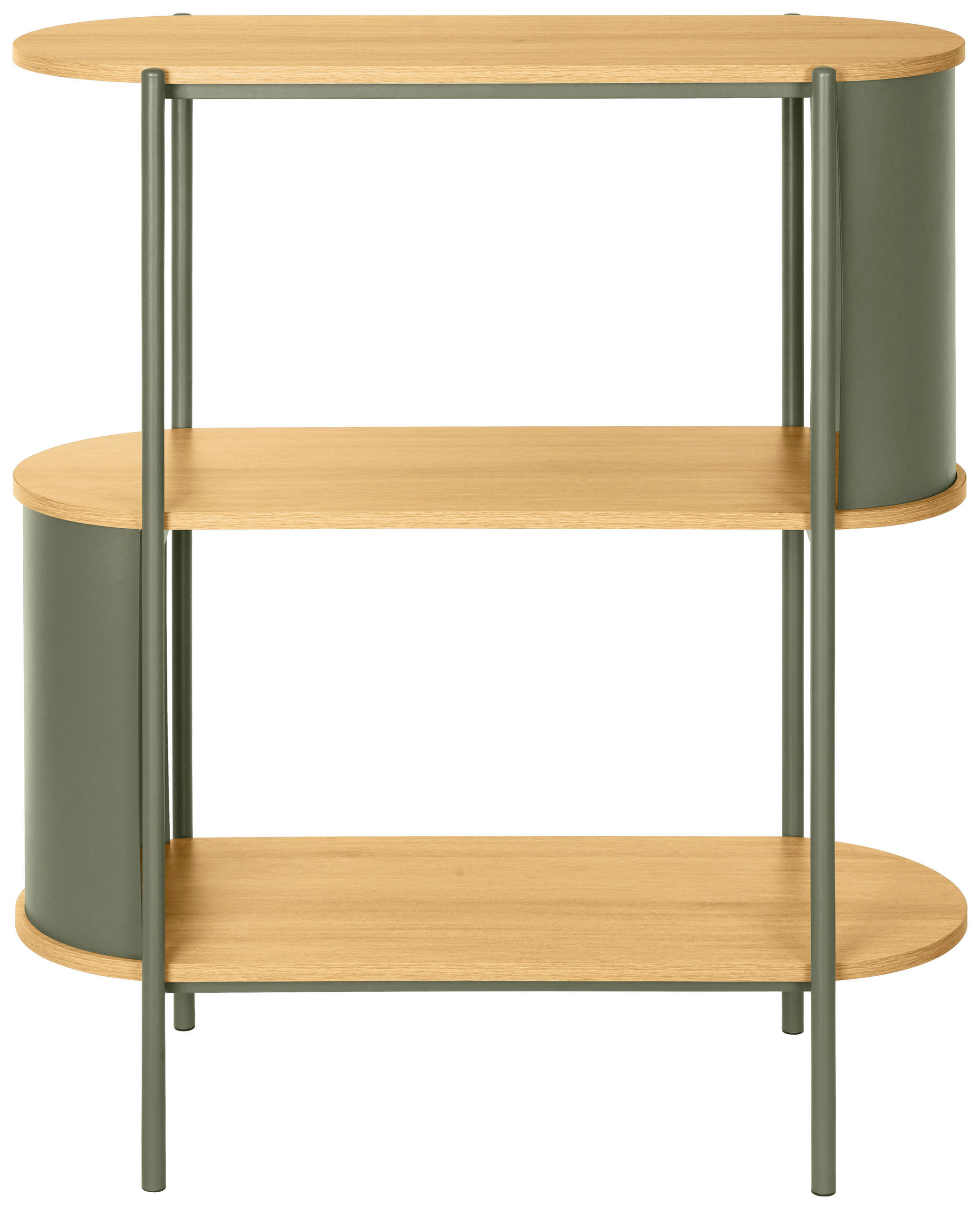 REGAL Grün, Naturfarben  - Naturfarben/Grün, Trend, Holzwerkstoff/Metall (80/95/33,8cm) - Xora