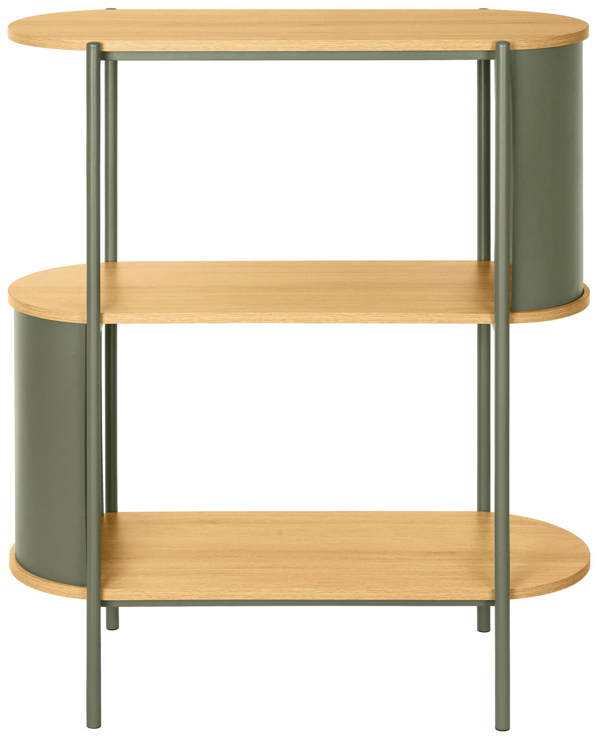REGAL Grün, Naturfarben  - Naturfarben/Grün, Trend, Holzwerkstoff/Metall (80/95/33,8cm) - Xora