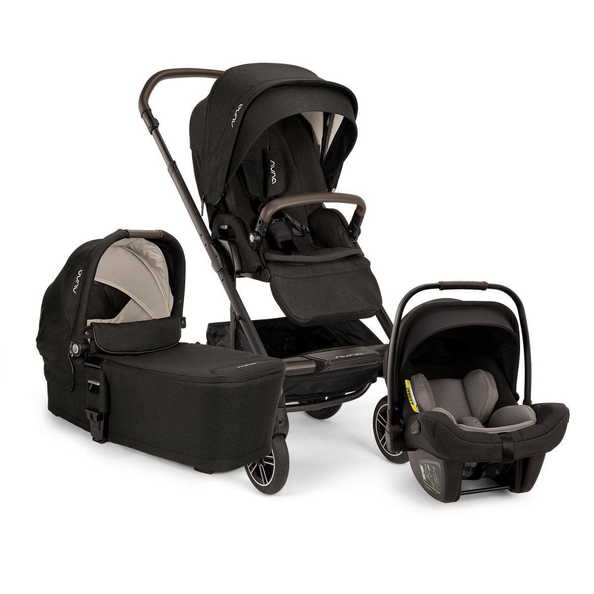 KINDERWAGENSET  MIXX NEXT  CAVIAR  - Schwarz, Basics, Kunststoff/Textil (60/110/82cm) - Nuna