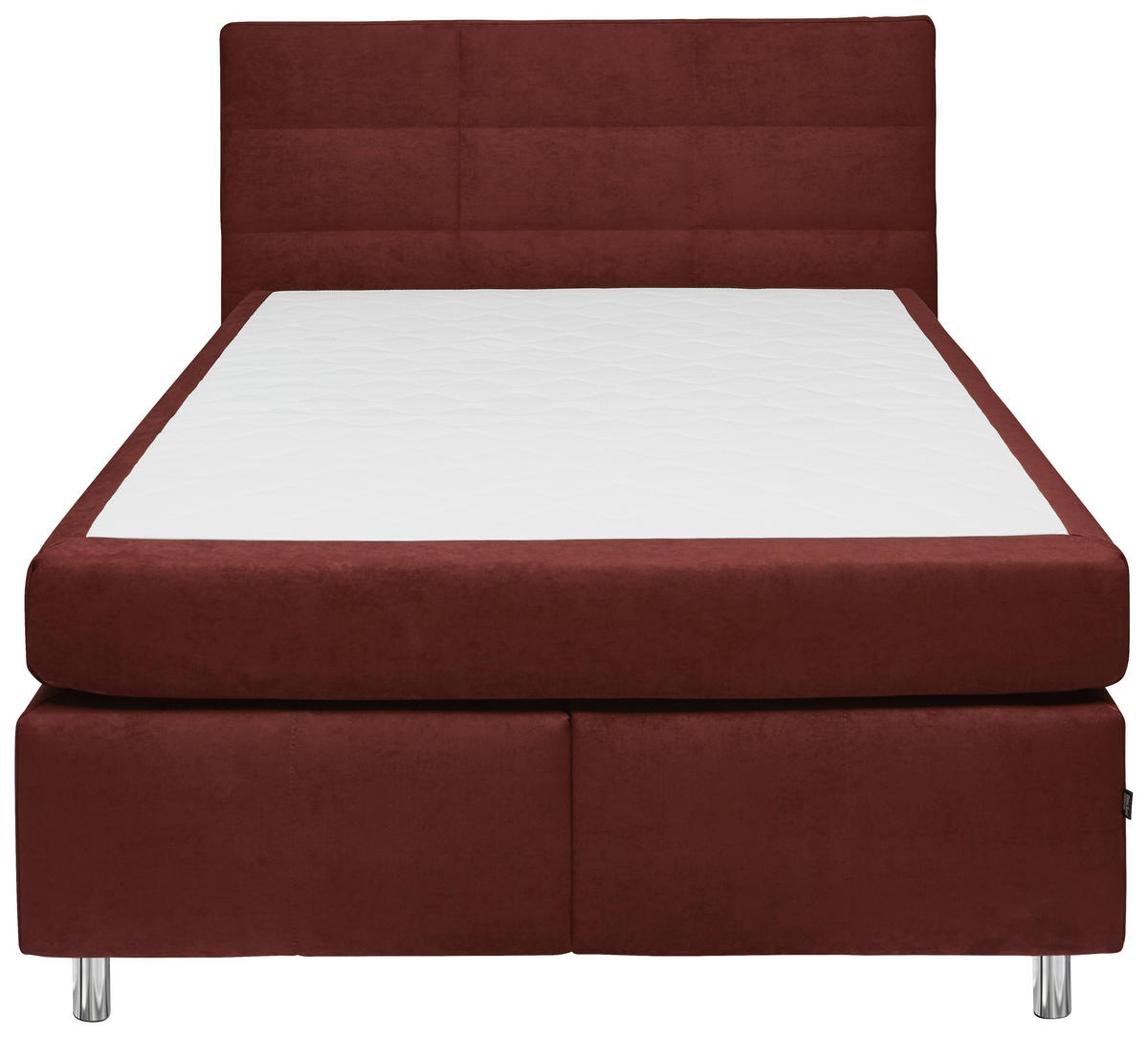 BOXSPRINGBETT 140/200 cm  in Rotbraun  - Rotbraun/Alufarben, KONVENTIONELL, Textil/Metall (140/200cm) - Dieter Knoll