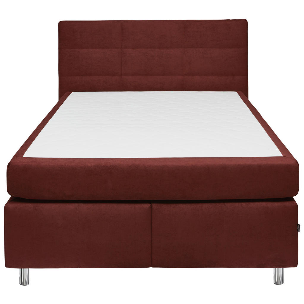 Thumbnail - Dieter Knoll Boxspringbett, Rotbraun, Textil, H2, 7-Zonen, Höhe ca. 19 cm, 140x200 cm, Stoffauswahl, gepolstertes Kopfte...