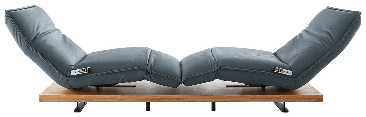 2-SITZER-SOFA in Leder Blau  - Blau/Eichefarben, Natur, Leder/Holz (240/63/115cm) - Koinor