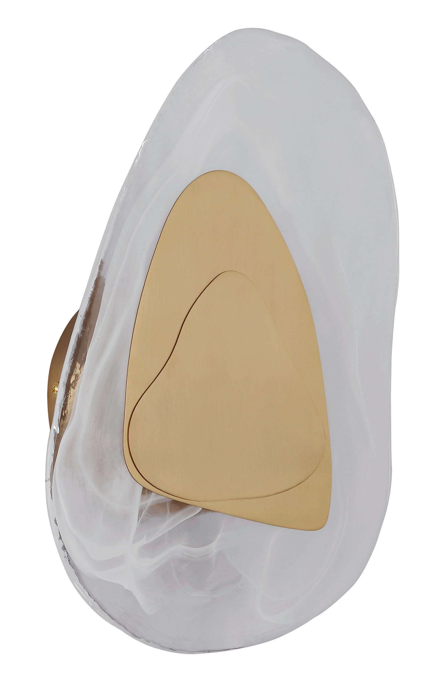 LED-WANDLEUCHTE 20,3/31,5 cm   - Klar/Messingfarben, Design, Glas/Metall (20,3/31,5cm) - Globo