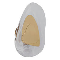 LED-WANDLEUCHTE 20,3/31,5 cm   - Klar/Messingfarben, Design, Glas/Metall (20,3/31,5cm) - Globo