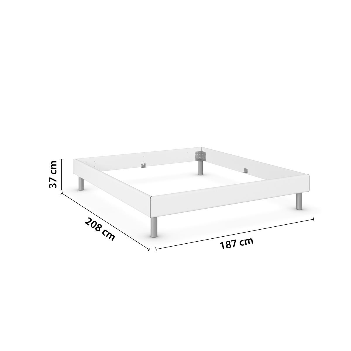 BETT 180/200 cm  in Weiss   - Weiss/Alufarben, Design, Holzwerkstoff/Metall (180/200cm) - Carryhome