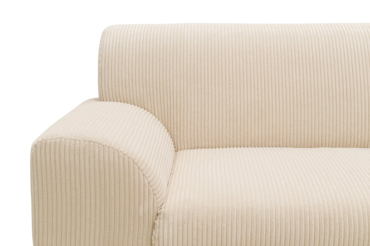 ECKSOFA NIKA Creme Webstoff  - Silberfarben/Creme, Basics, Holz/Textil (277/156cm) - MID.YOU