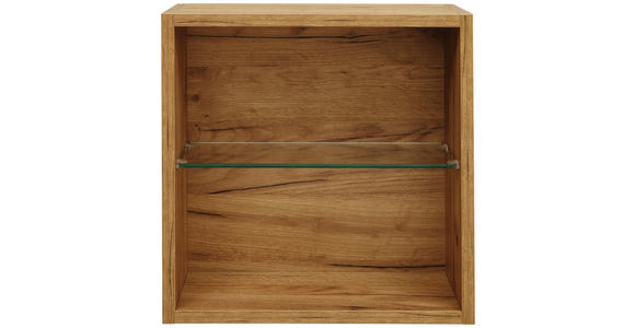 BADEZIMMERREGAL 45/45/18,8 cm - Eichefarben, Design, Glas/Holz (45/45/18,8cm) - Dieter Knoll