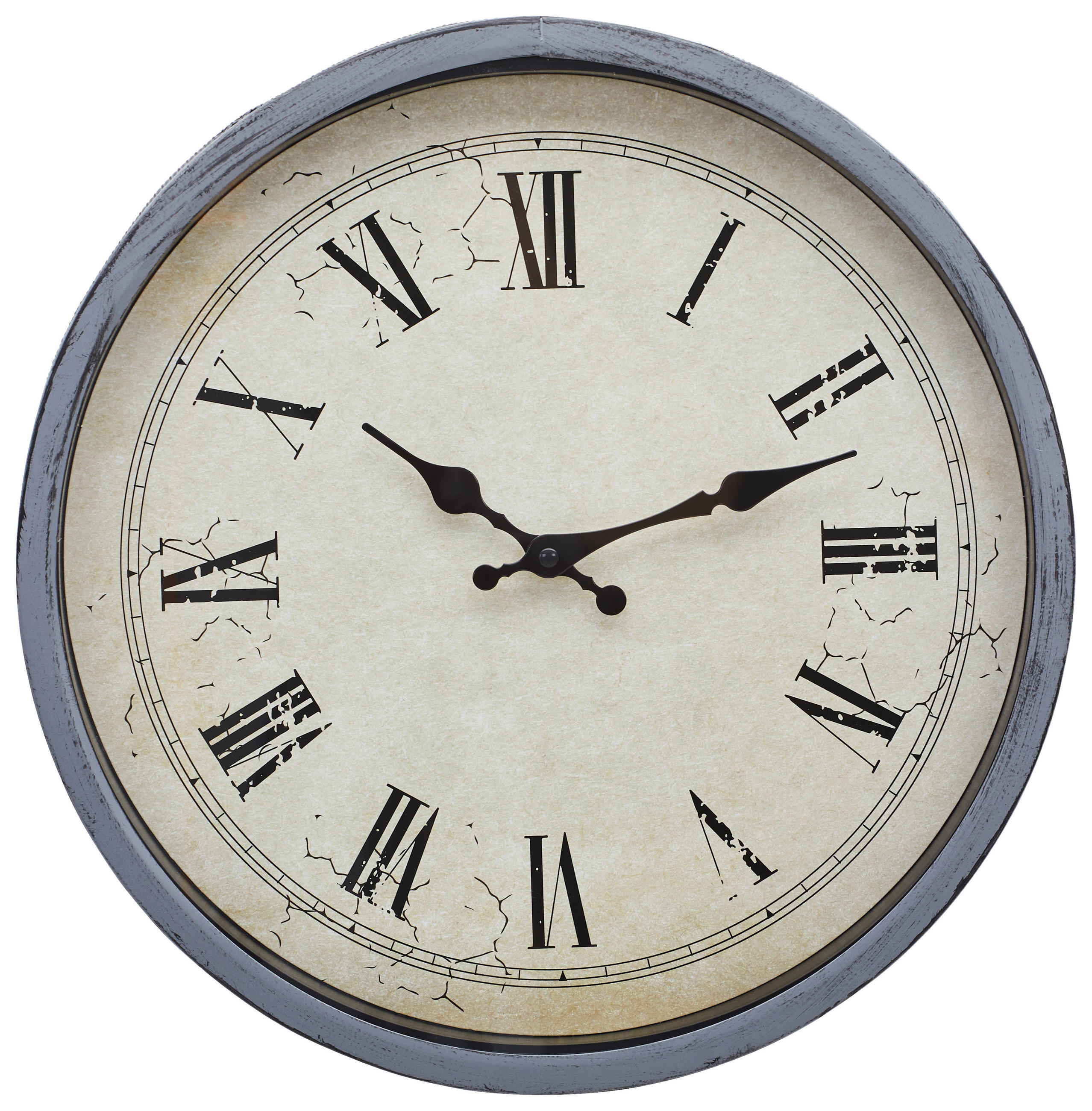 WANDUHR Grau, Schwarz, Weiß 38/38/5 cm  - Schwarz/Weiß, LIFESTYLE, Glas/Kunststoff (38/38/5cm) - Landscape
