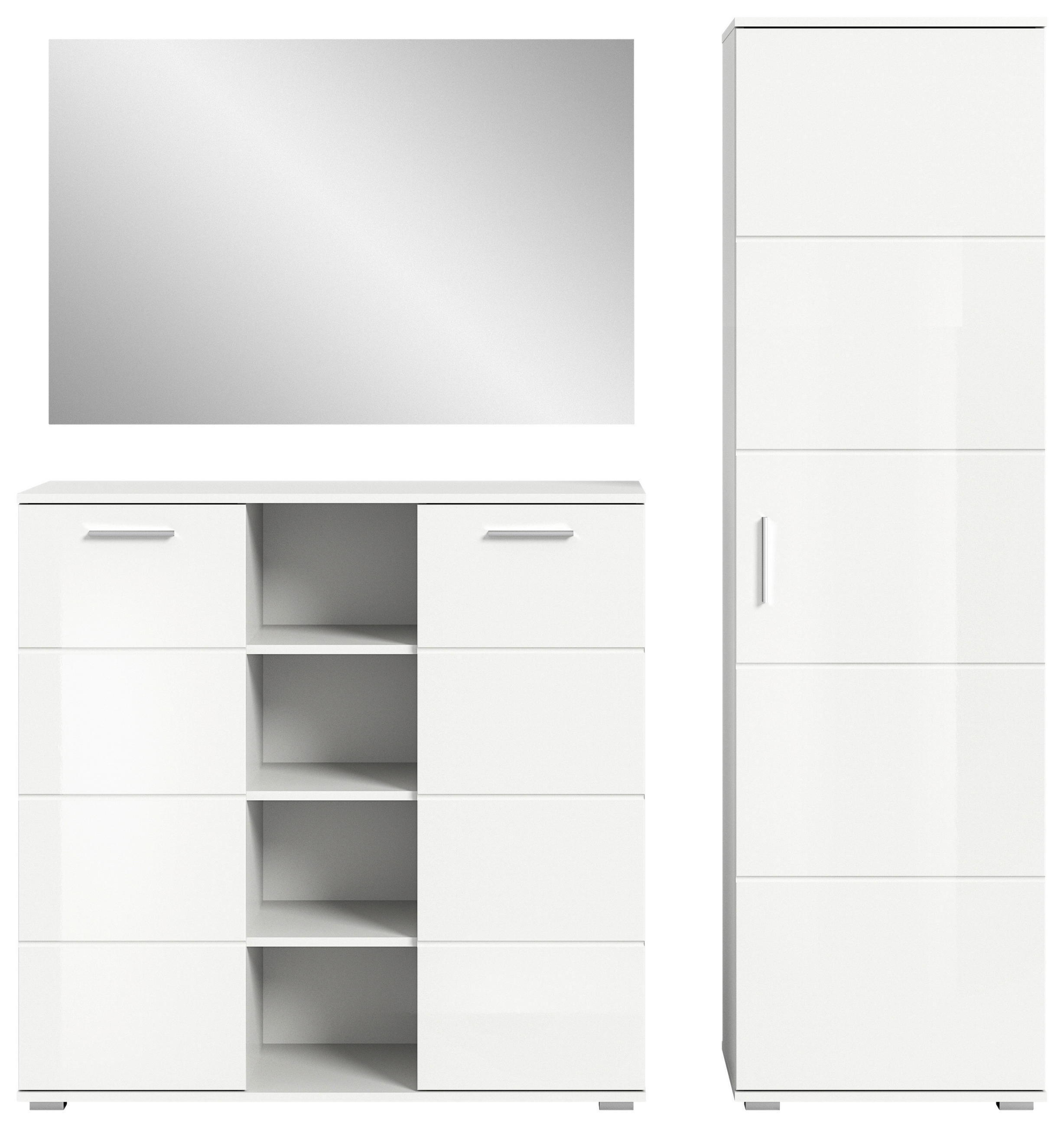 GARDEROBE  in 110/191/37 cm  - Weiß Hochglanz/Weiß, Design, Glas/Holzwerkstoff (110/191/37cm) - Xora