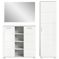 GARDEROBE  in 110/191/37 cm  - Weiß Hochglanz/Weiß, Design, Glas/Holzwerkstoff (110/191/37cm) - Xora