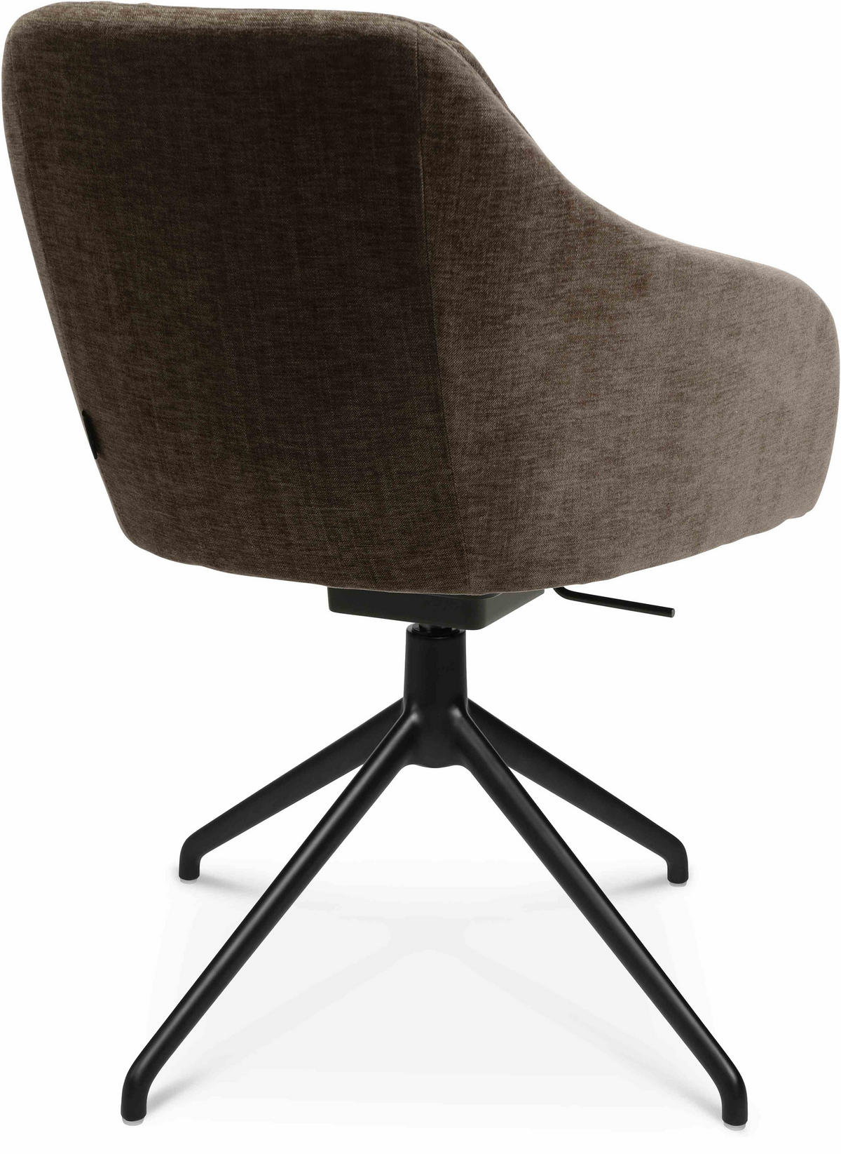 ARMLEHNSTUHL  in Aluminium Velours  - Schwarz/Braun, Design, Textil/Metall (58/81,5-84,5/60cm) - Johann Jakob
