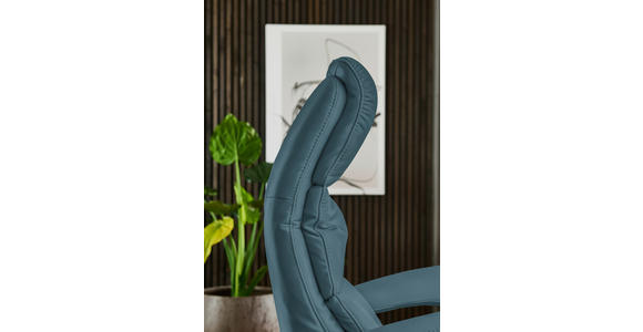 RELAXSESSEL in Leder Blau  - Blau/Edelstahlfarben, Design, Leder/Metall (76/119/86cm) - Dieter Knoll