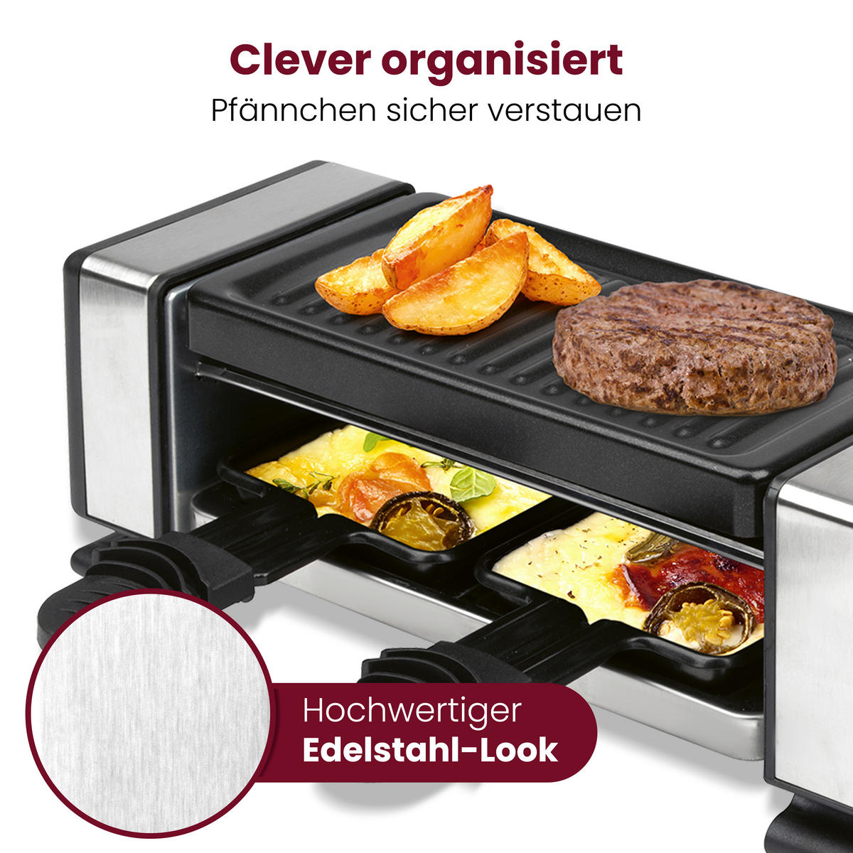 RACLETTE-GRILL  - Edelstahlfarben, Trend, Metall (29,5/10,1/20,6cm) - ProfiCook
