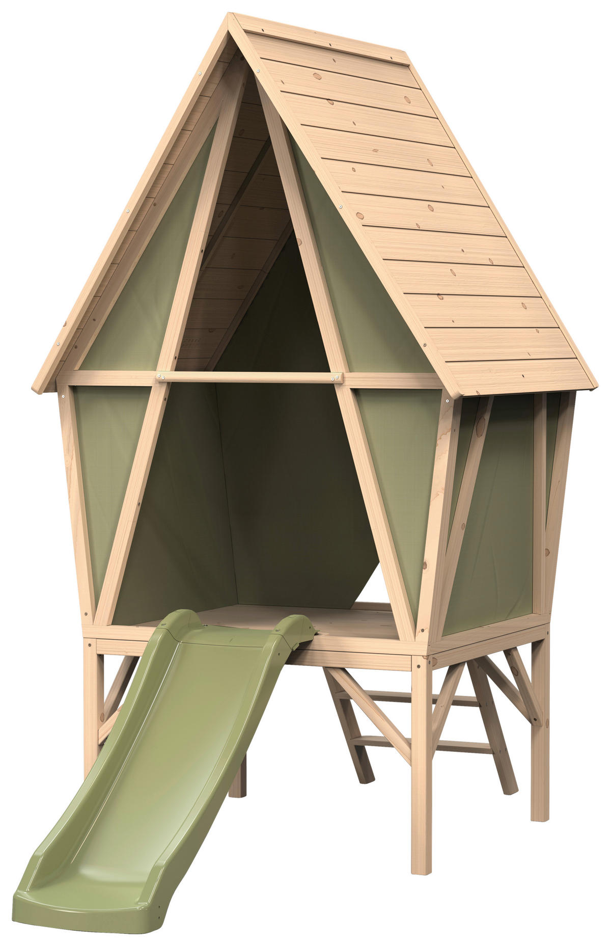 SPIELHAUS  - KONVENTIONELL, Holz/Kunststoff (226/124/219cm) - EXIT Toys