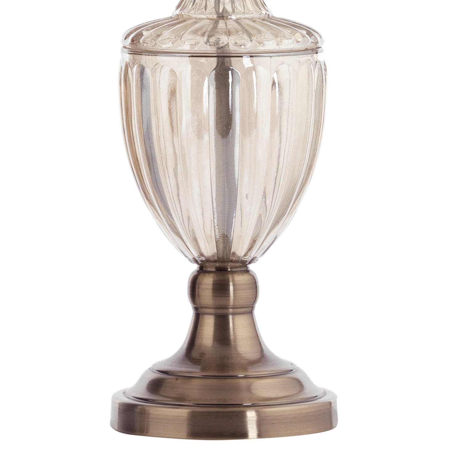 TISCHLEUCHTE 32/32/63 cm   - Messingfarben/Bernsteinfarben, KONVENTIONELL, Glas/Kunststoff (32/32/63cm)