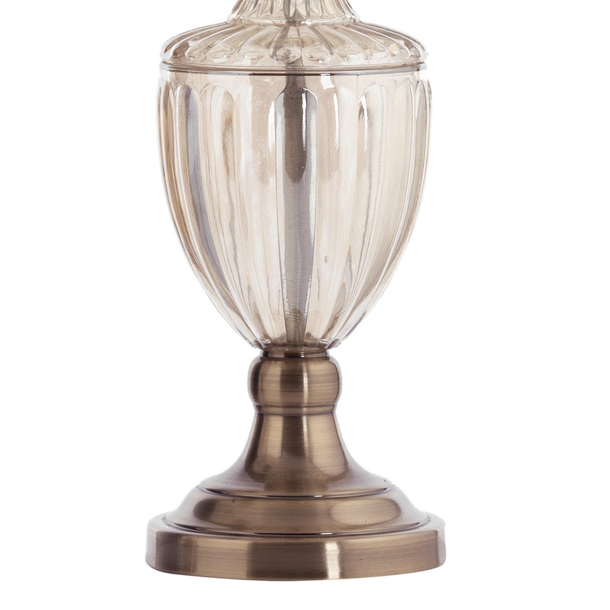 TISCHLEUCHTE 32/32/63 cm   - Messingfarben/Bernsteinfarben, KONVENTIONELL, Glas/Kunststoff (32/32/63cm)