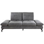 2-SITZER-SOFA Mikrofaser Grau  - Schwarz/Grau, KONVENTIONELL, Textil/Metall (206/90/105cm) - Carryhome