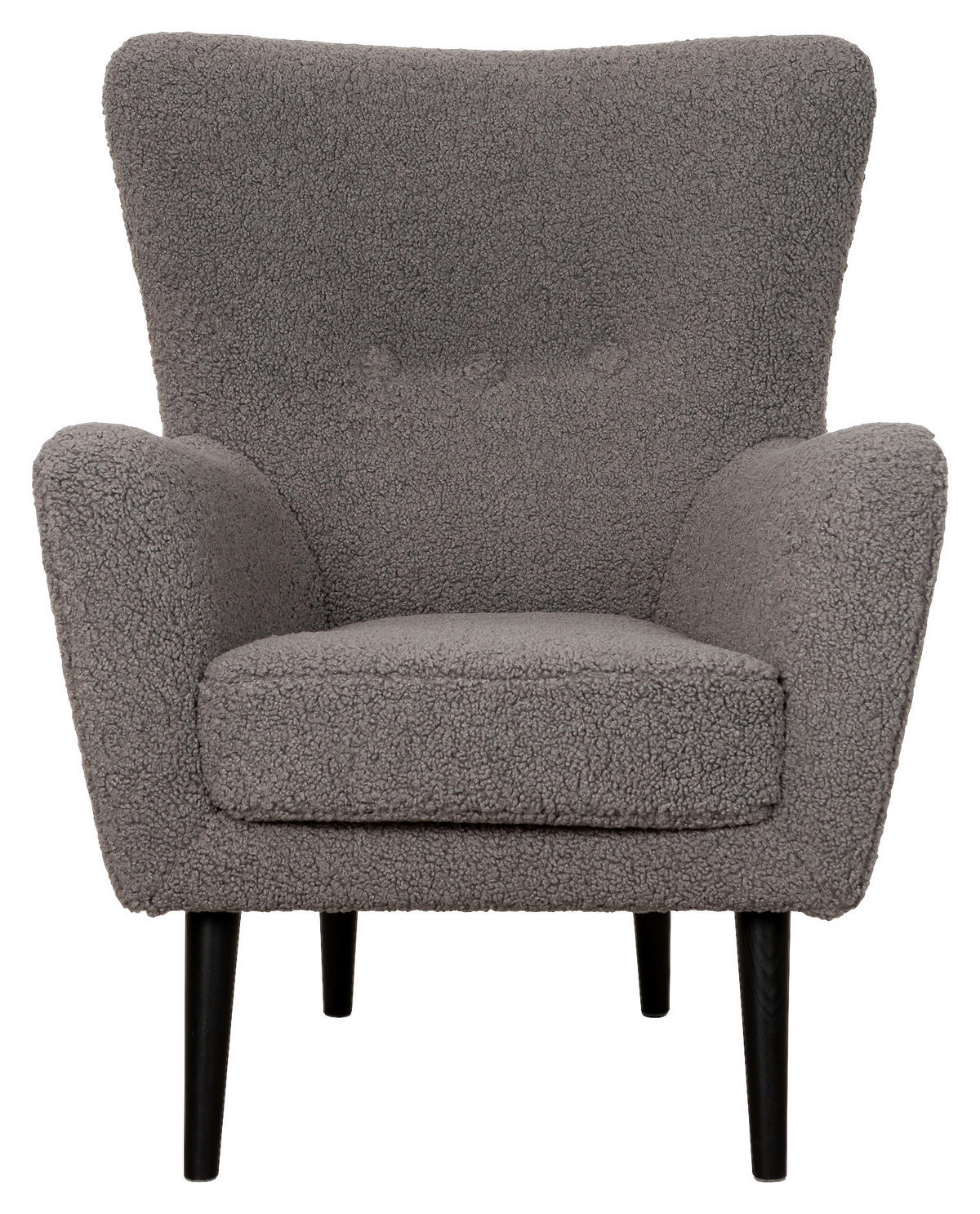 FÅTÖLJ i trä, textil grå, svart  - svart/grå, Design, trä/textil (85/90/80cm) - Best Price