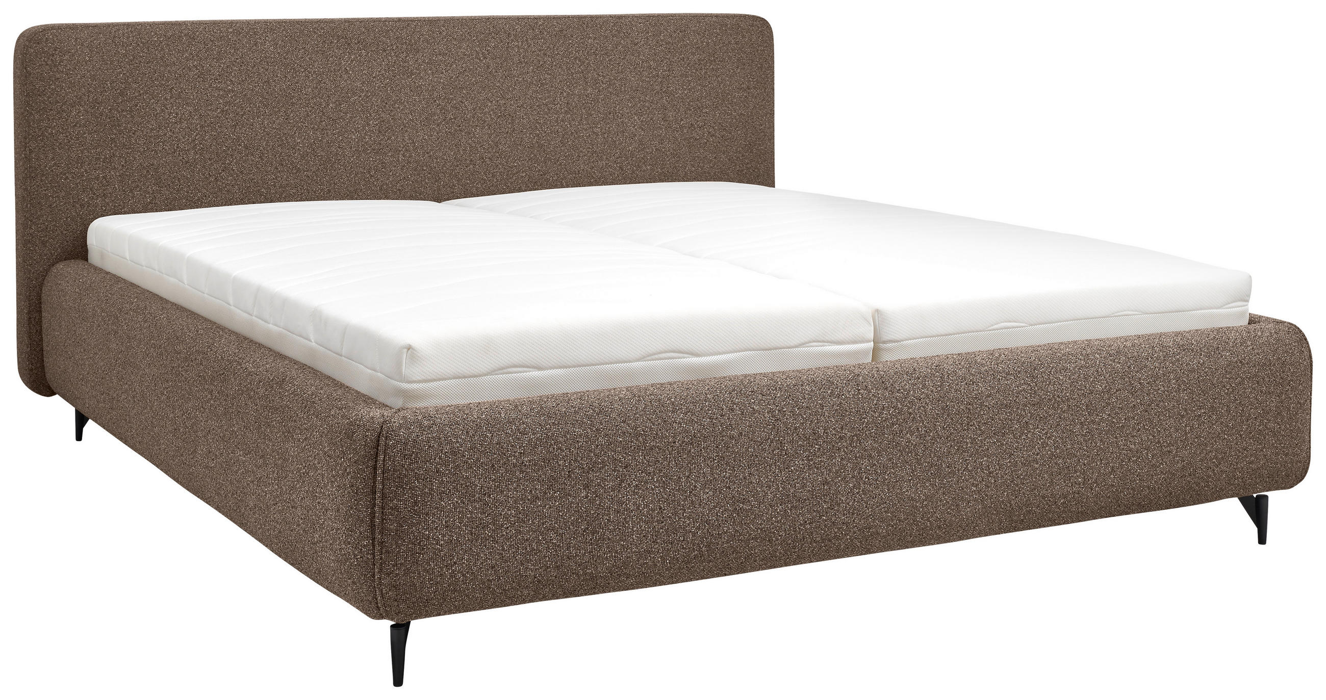 POLSTERBETT 180/200 cm,  in Braun,  - Schwarz/Braun, Design, Textil/Metall (180/200cm) - Musterring