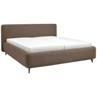 POLSTERBETT 180/200 cm,  in Braun,  - Schwarz/Braun, Design, Textil/Metall (180/200cm) - Musterring