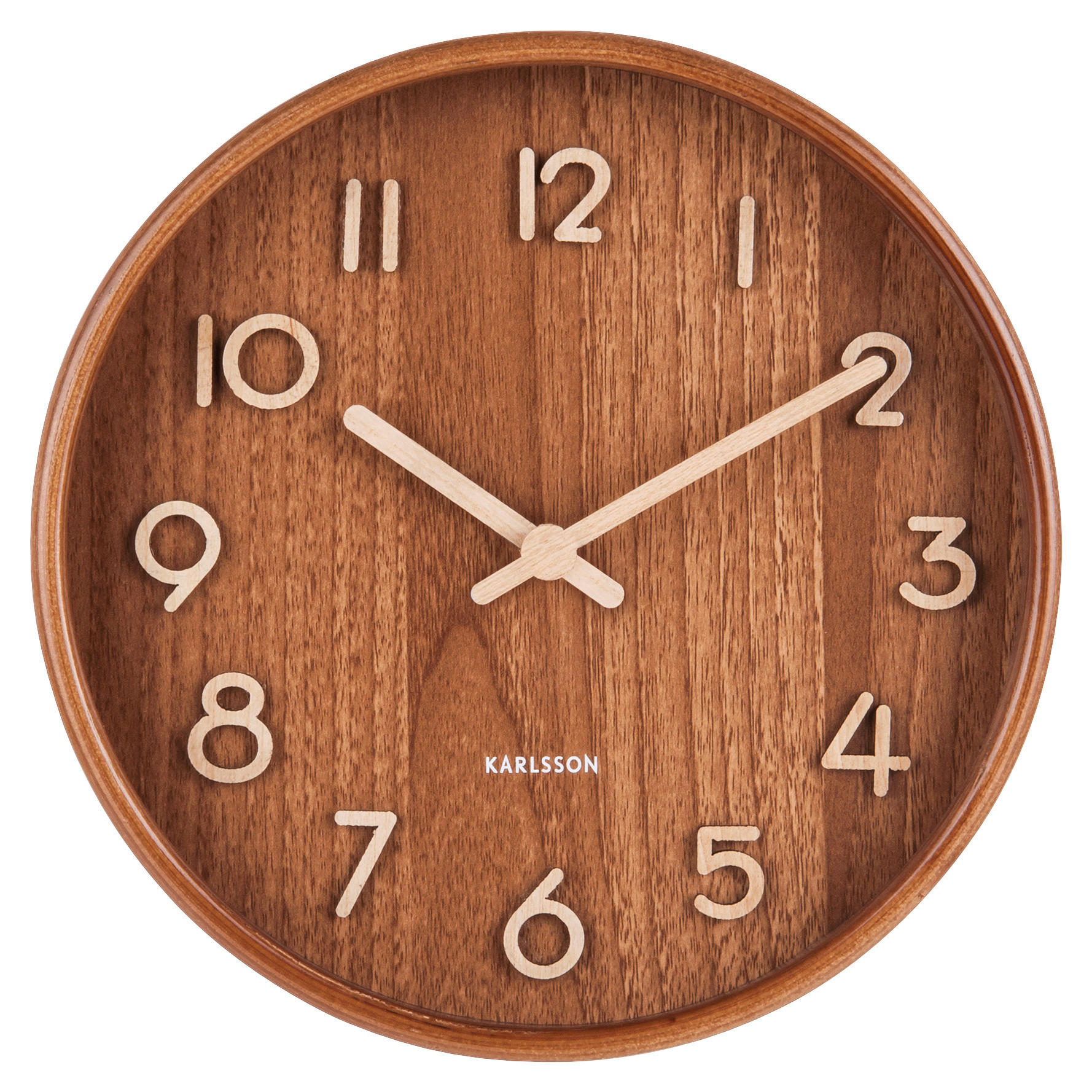 WANDUHR Pure Braun 22/22/4,5 cm  - Braun, Basics, Holz (22/22/4,5cm) - Karlsson