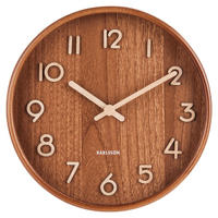 WANDUHR Pure Braun 22/22/4,5 cm  - Braun, Basics, Holz (22/22/4,5cm) - Karlsson