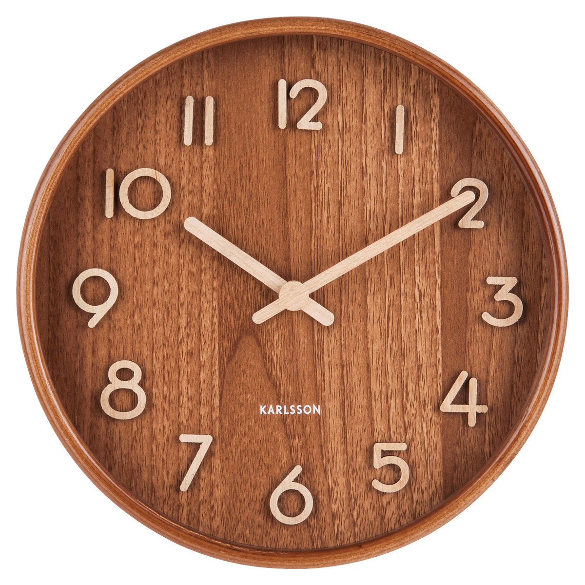 WANDUHR Pure Braun 22/22/4,5 cm  - Braun, Basics, Holz (22/22/4,5cm) - Karlsson