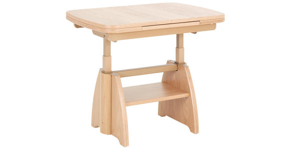 COUCHTISCH Wildeiche furniert 90-130,5/65/56-5 cm rechteckig Eichefarben  - Eichefarben, KONVENTIONELL, Holzwerkstoff/Metall (90-130,5/65/56-5cm) - Venda