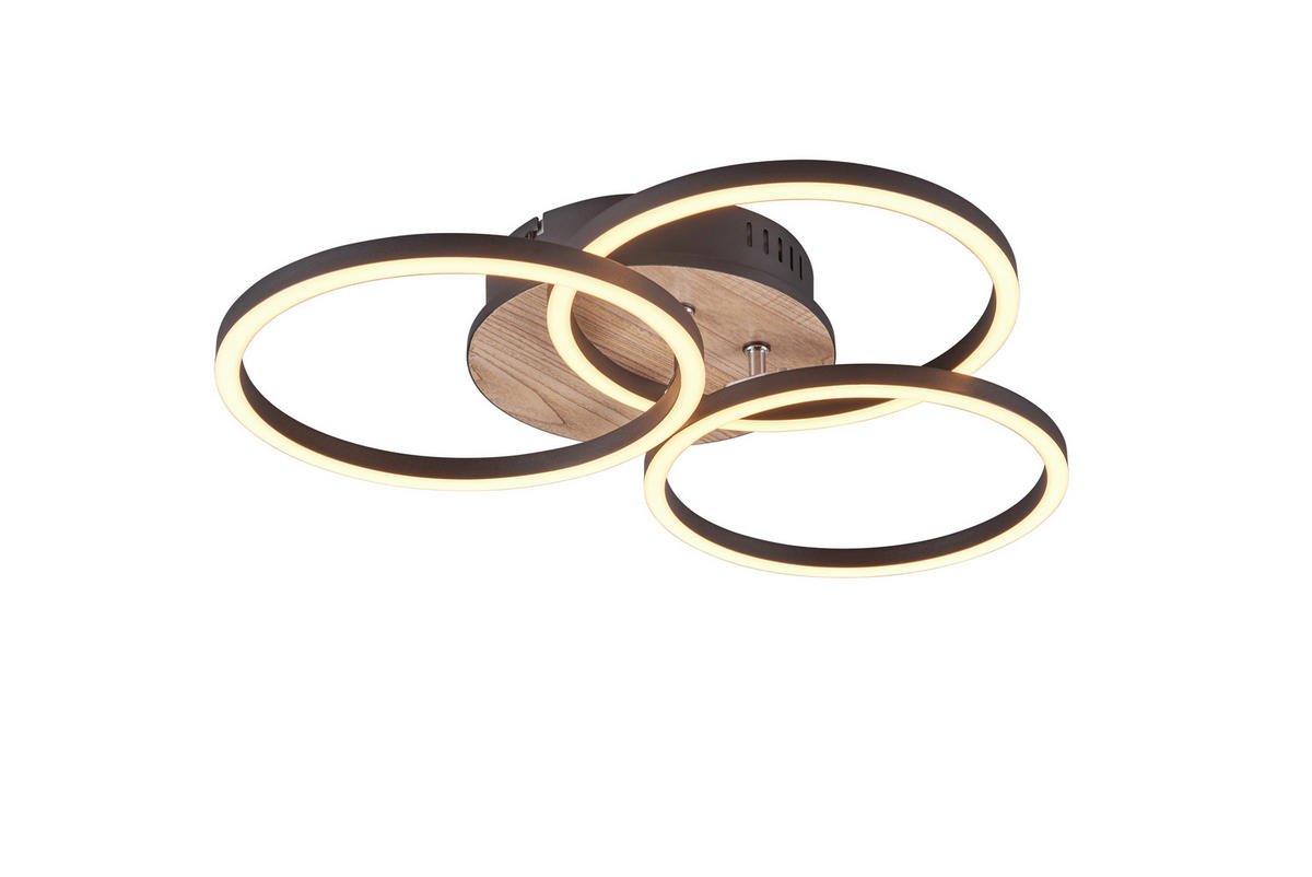 LED-DECKENLEUCHTE 44/9,5 cm   - Braun, Design, Kunststoff (44/9,5cm)