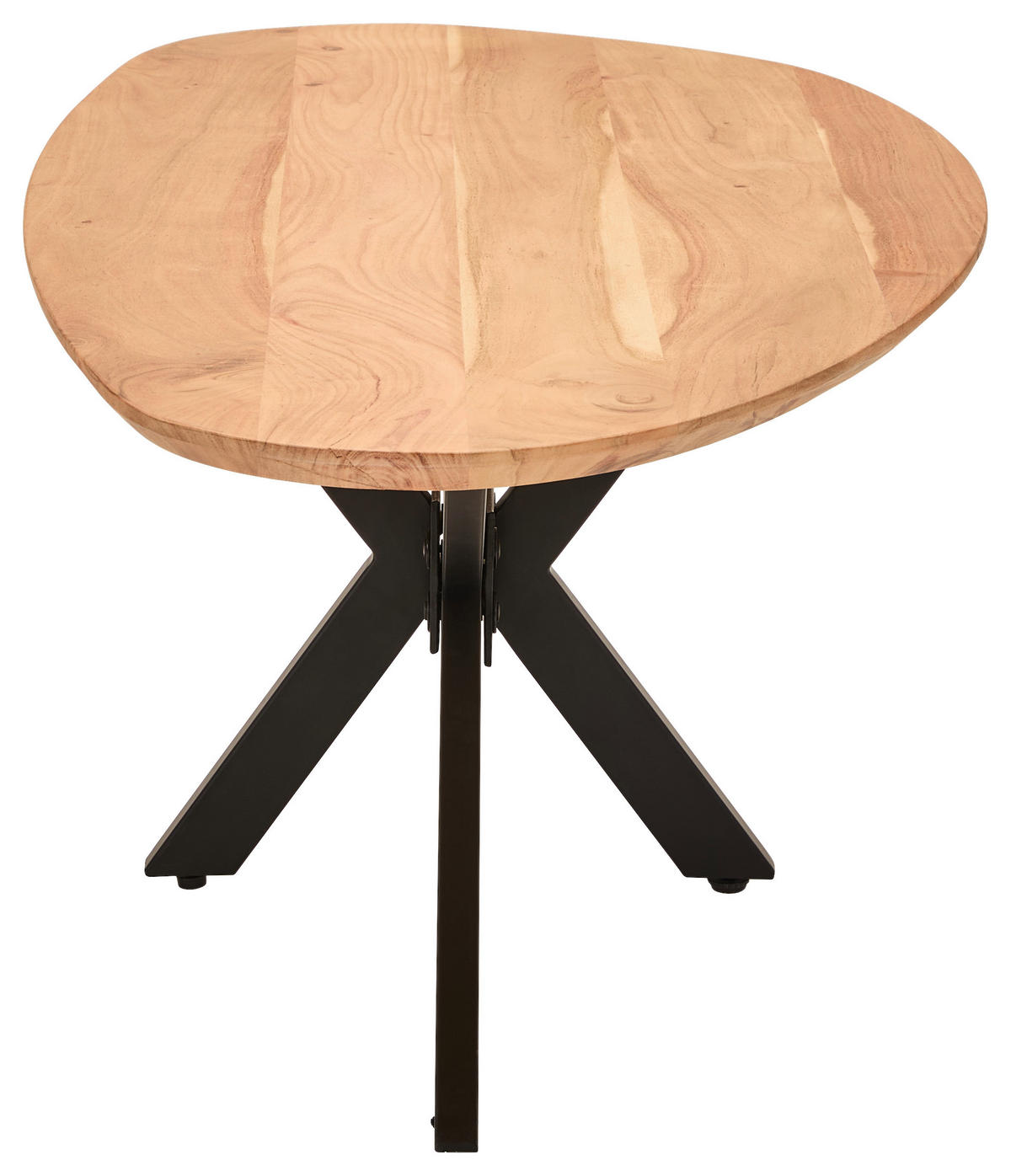 COUCHTISCH Akazie Hartholz 130/60/45 cm organisch Schwarz, Akaziefarben  - Schwarz/Akaziefarben, Design, Holz/Metall (130/60/45cm) - Livetastic