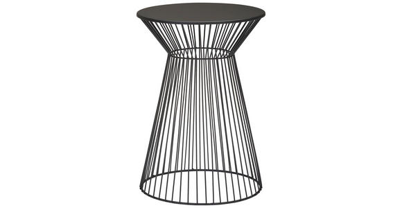 BEISTELLTISCH 33/33/47 cm Schwarz rund  - Schwarz, Trend, Metall (33/33/47cm) - Landscape