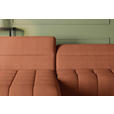 ECKSOFA Rostfarben Flachgewebe Rücken echt, Kopfteilverstellung, Sitztiefenverstellung  - Rostfarben/Schwarz, KONVENTIONELL, Textil/Metall (175/272cm) - Carryhome