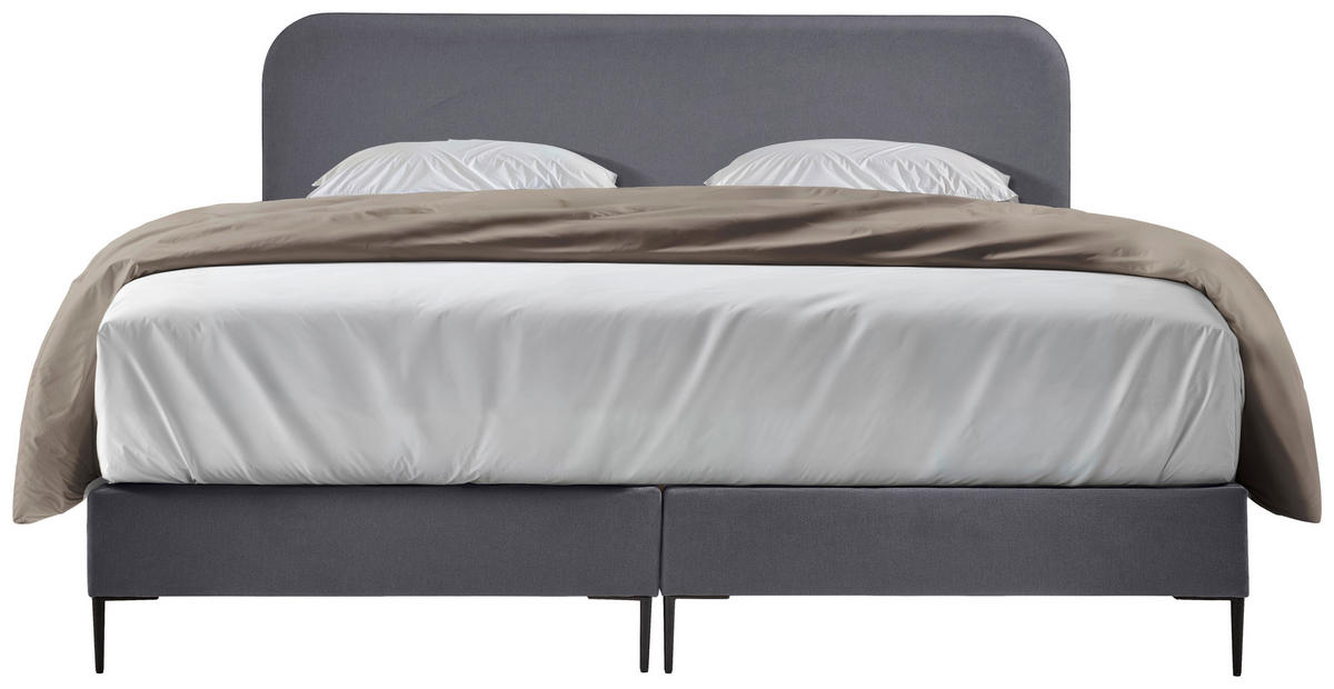 BOXSPRINGOVÁ POSTEĽ, 180/200 cm, sivá - čierna/sivá, Modern, kov/kompozitné drevo (180/200cm) - MID.YOU