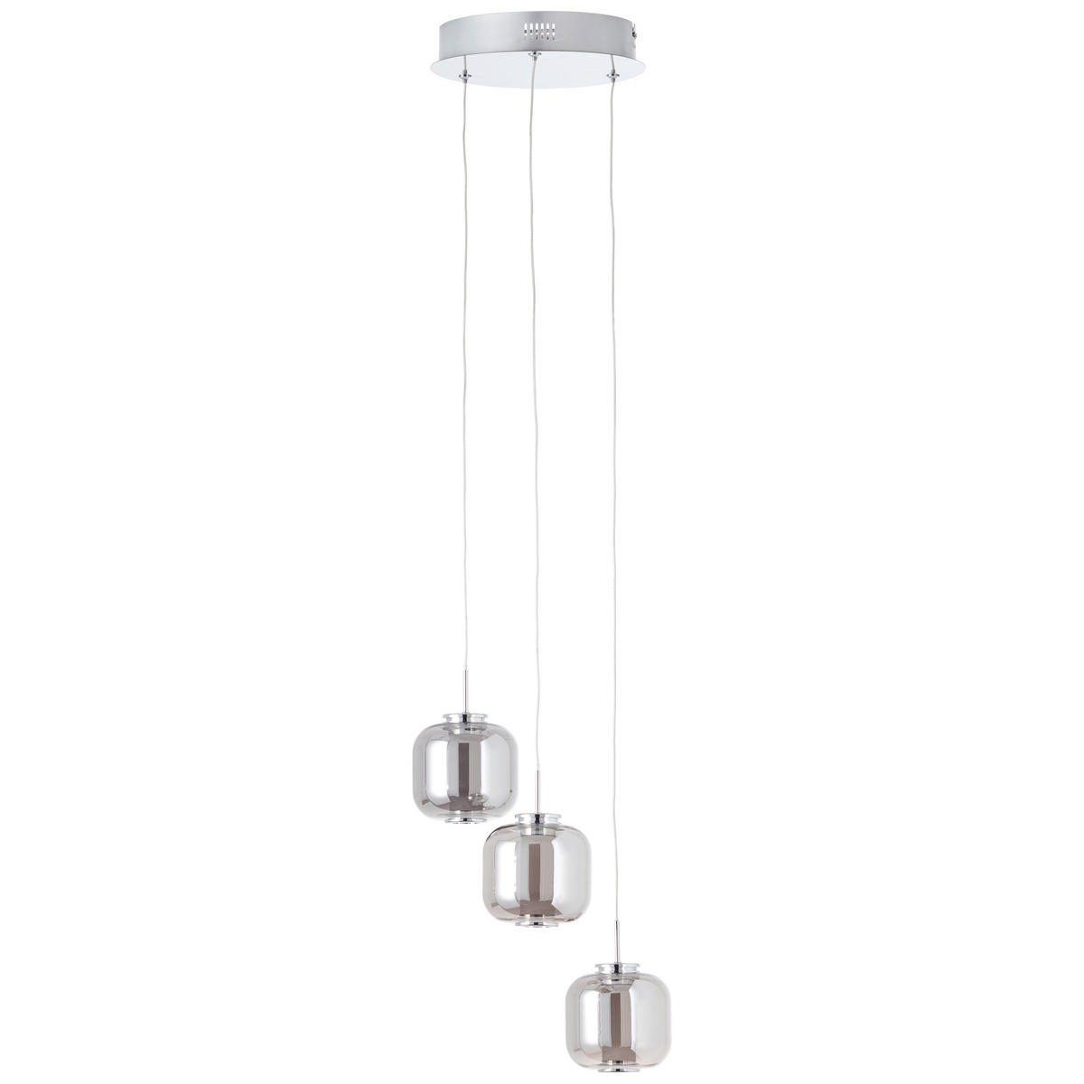 LED-HÄNGELEUCHTE 22/125 cm    - Chromfarben/Grau, Design, Glas/Kunststoff (22/125cm) - Brilliant