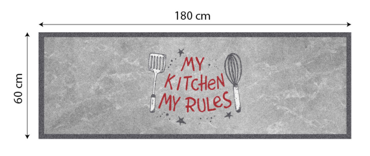 KONYHAI FUTÓ - szürke, Basics, műanyag (60/180cm)