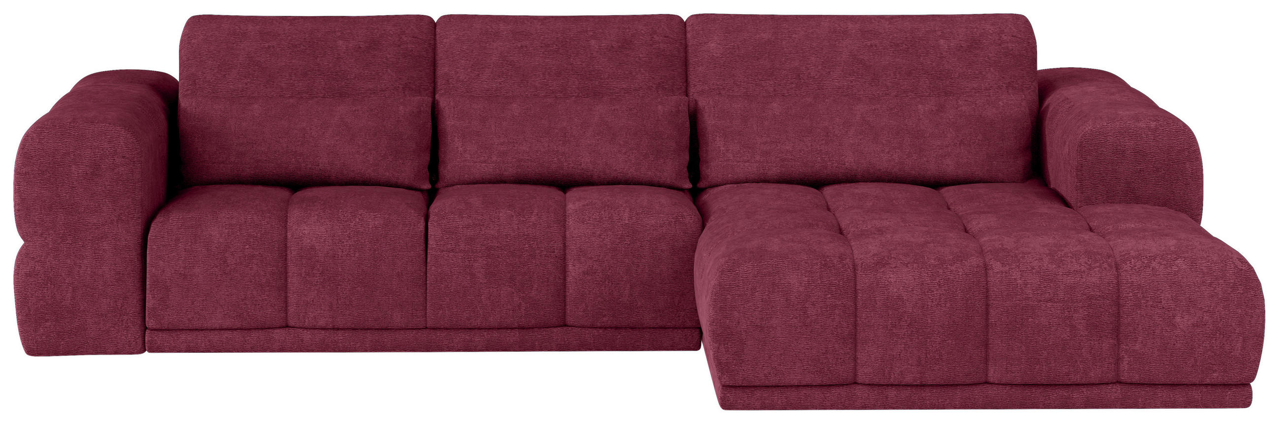 HÖRNSOFFA i chenille mörkröd  - mörkröd/svart, Klassisk, textil/plast (290/203cm) - MID.YOU
