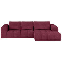 HÖRNSOFFA i chenille mörkröd  - mörkröd/svart, Klassisk, textil/plast (290/203cm) - MID.YOU
