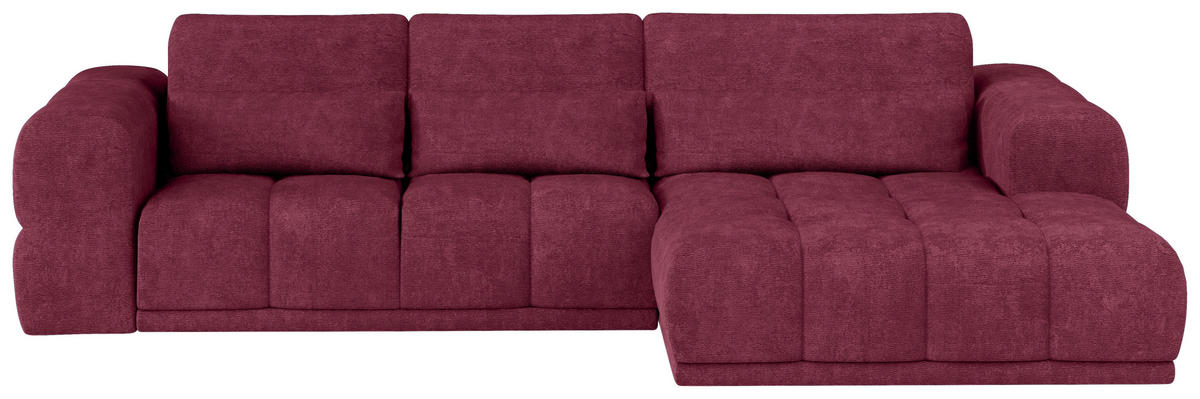 HÖRNSOFFA i chenille mörkröd  - mörkröd/svart, Klassisk, textil/plast (290/203cm) - MID.YOU