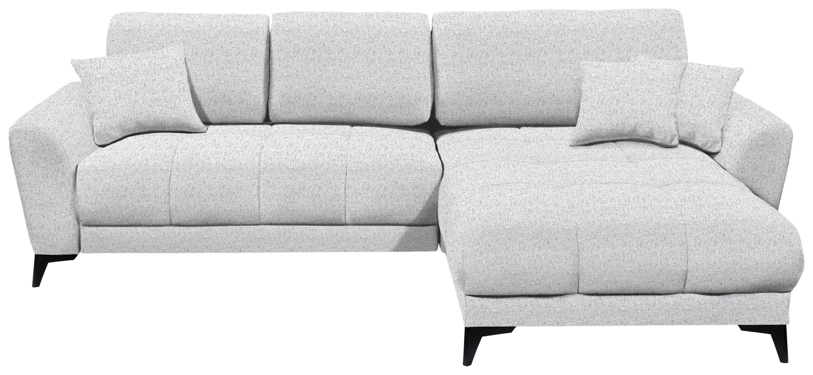 ECKSOFA Hellgrau Webstoff  - Hellgrau/Schwarz, MODERN, Kunststoff/Textil (281/189cm) - MID.YOU