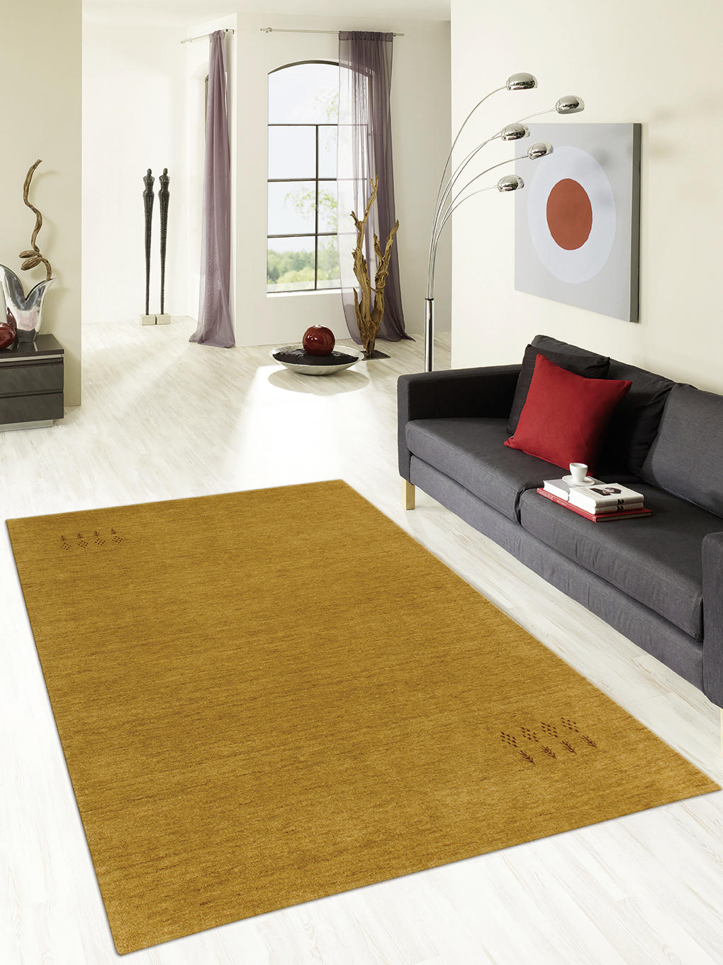 WOLLTEPPICH 250/350 cm Katalog 01/2021 Indien Orange, Dunkelgelb, Bernsteinfarben, Currygelb  - Currygelb/Bernsteinfarben, Basics, Textil (250/350cm) - Cazaris
