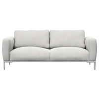 3-SITZER-SOFA Webstoff, Flachgewebe Hellgrau  - Hellgrau/Schwarz, Design, Textil/Metall (212/80,5/88cm) - Livetastic
