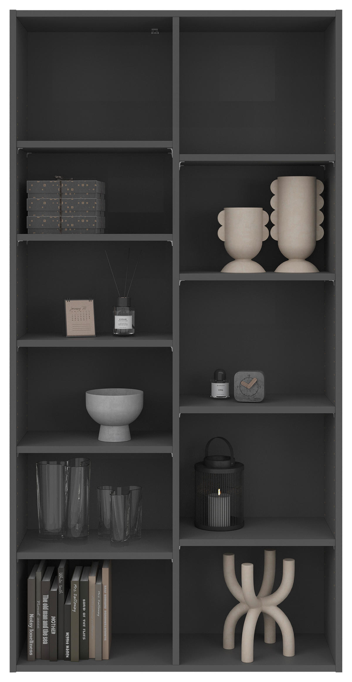 REGAL Anthrazit  - Anthrazit, Basics, Holzwerkstoff (80/160/26cm) - Boxxx