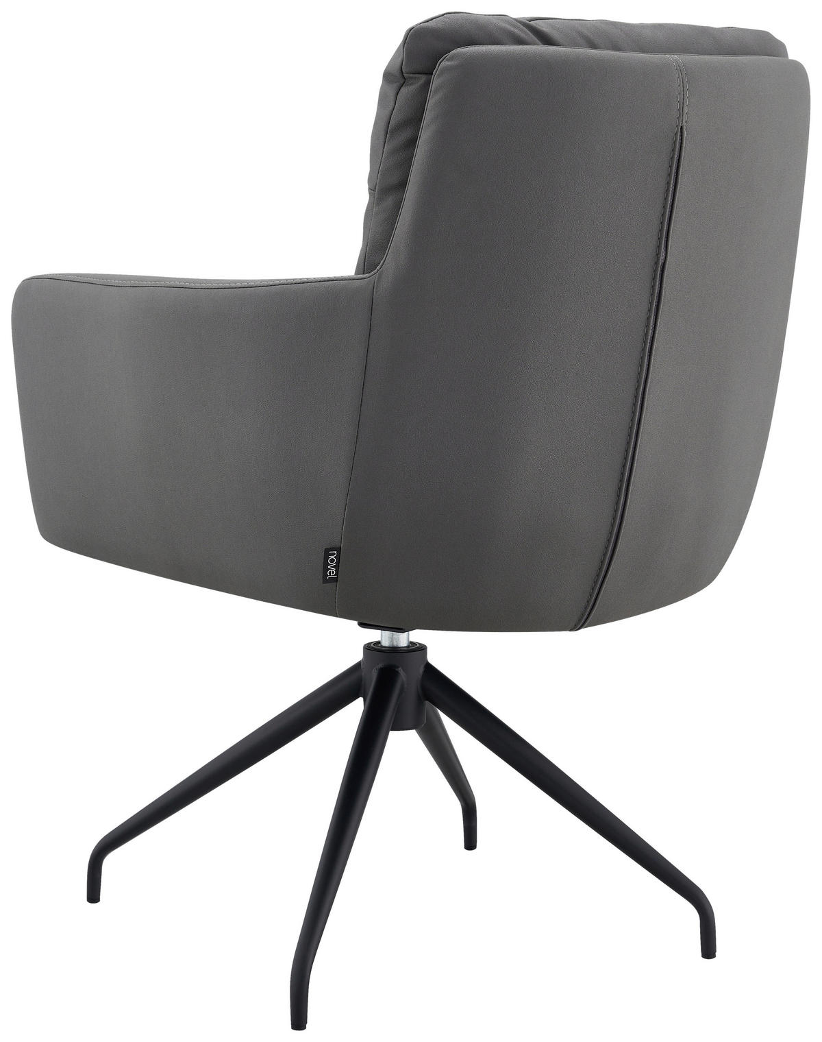 ARMLEHNSTUHL  in Eisen Mikrofaser  - Schwarz/Grau, Design, Textil/Metall (62/89,5/65cm) - Novel
