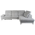 ECKSOFA Grau Webstoff  - Schwarz/Grau, KONVENTIONELL, Textil/Metall (288/225cm) - Carryhome