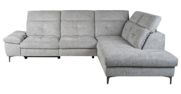 ECKSOFA Grau Webstoff  - Schwarz/Grau, KONVENTIONELL, Textil/Metall (288/225cm) - Carryhome