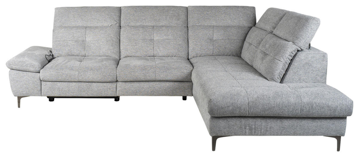 ECKSOFA Grau Webstoff  - Schwarz/Grau, KONVENTIONELL, Textil/Metall (288/225cm) - Carryhome