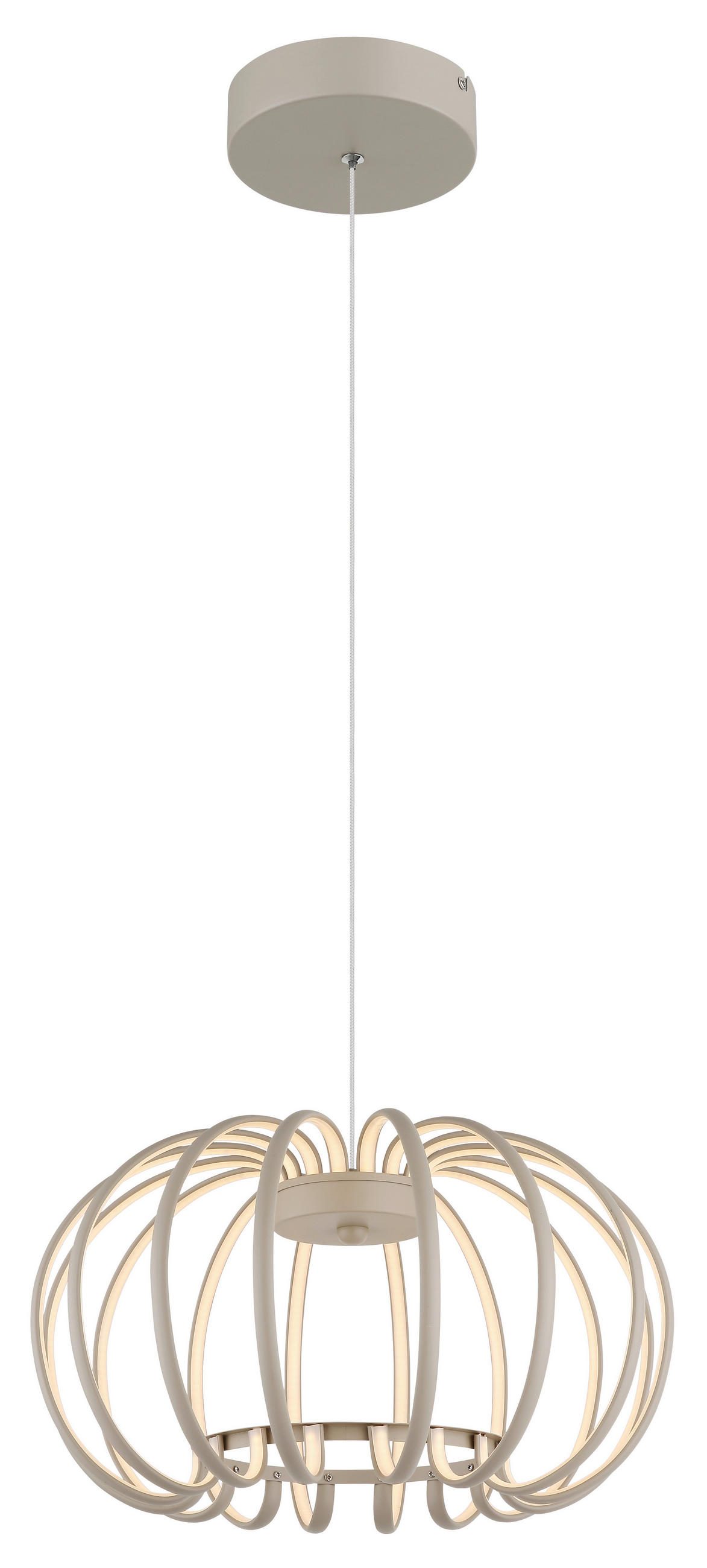 LED-HÄNGELEUCHTE 40/120 cm  - Sandfarben/Weiß, Design, Kunststoff/Metall (40/120cm) - Globo