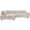 ECKSOFA inkl. Funktionen Beige Webstoff  - Beige/Schwarz, MODERN, Kunststoff/Textil (205/297cm) - Welnova